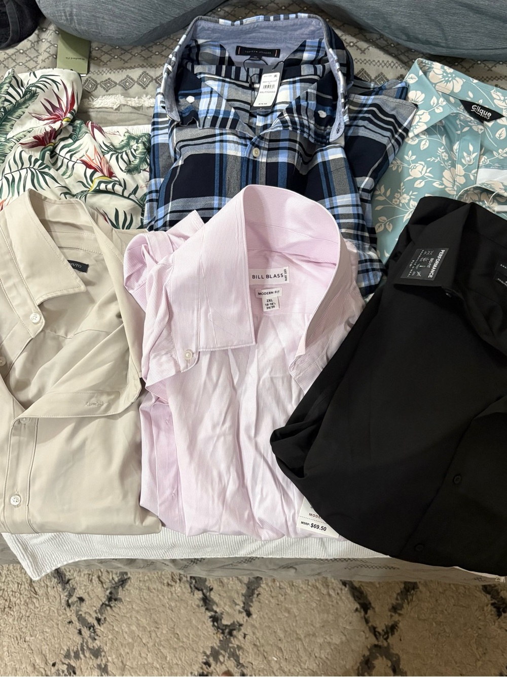 Multiple men’s Button-Up Shirt and plaid shirts